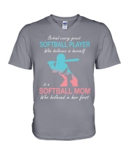 softball mom V-Neck T-Shirt tile
