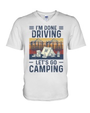 Driving Camping Men V-Neck T-Shirt tile