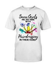 born with hairdressing in their veins Premium Fit Mens Tee tile