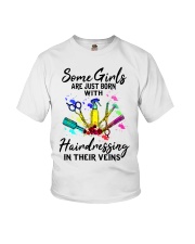 born with hairdressing in their veins Youth T-Shirt tile