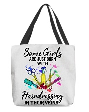 born with hairdressing in their veins All-Over Tote tile