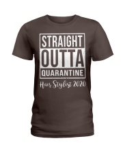 Straight outta Hair Stylist Ladies T-Shirt tile