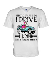 I drive - I drink V-Neck T-Shirt tile