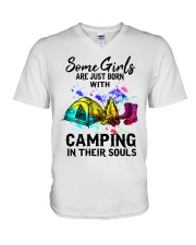 Camping V-Neck T-Shirt tile