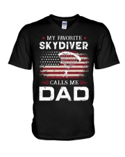 Skydiver Dad V-Neck T-Shirt tile