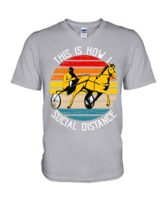 Harness racing vintage V-Neck T-Shirt tile