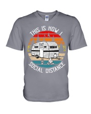 Camping vintage V-Neck T-Shirt tile