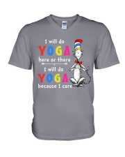 I will do Yoga here or there V-Neck T-Shirt tile