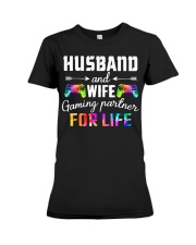 Husband and wife gaming partner Premium Fit Ladies Tee tile