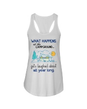 What happens at the Campground Ladies Flowy Tank tile