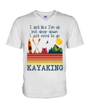 kayak V-Neck T-Shirt tile
