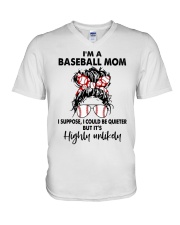 I'M BASEBALL MOM V-Neck T-Shirt tile