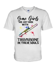 Trombone V-Neck T-Shirt tile