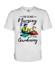 Nursing Gardening V-Neck T-Shirt tile