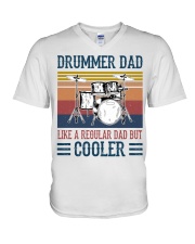 Drummer Dad V-Neck T-Shirt tile