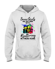 born with realtoring in their veins Hooded Sweatshirt tile