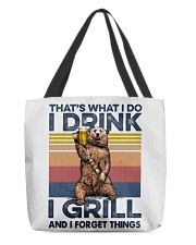 I drink- I grill All-Over Tote tile