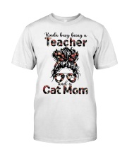 Teacher and Cat mom Premium Fit Mens Tee tile