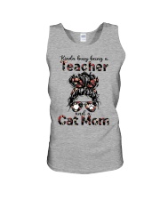 Teacher and Cat mom Unisex Tank tile