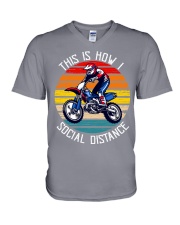 Motocross vintage V-Neck T-Shirt tile