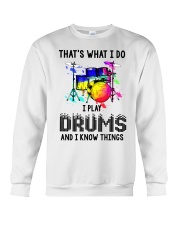 I play drums and i know things Crewneck Sweatshirt tile