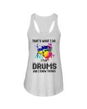 I play drums and i know things Ladies Flowy Tank tile