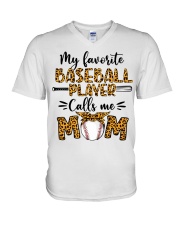 baseball mom V-Neck T-Shirt tile