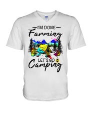 Farming Camping V-Neck T-Shirt tile