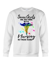 Some Girls are just born with nursing in their Crewneck Sweatshirt tile