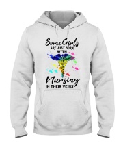 Some Girls are just born with nursing in their Hooded Sweatshirt tile