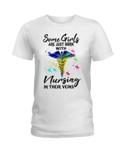 Some Girls are just born with nursing in their Ladies T-Shirt tile