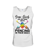 Fencing girl Unisex Tank tile