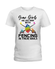Fencing girl Ladies T-Shirt tile