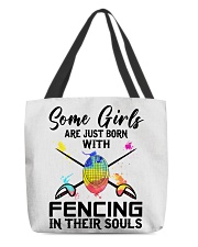 Fencing girl All-Over Tote tile