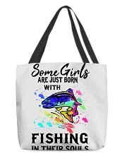 Fishing Girl All-Over Tote tile