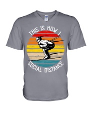 Skiing vintage V-Neck T-Shirt tile