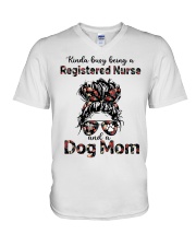 RN and Dog Mom V-Neck T-Shirt tile