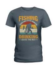 Fishing solves most of my problems Ladies T-Shirt tile