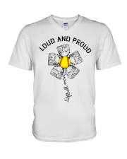 softball mom - loud and proud V-Neck T-Shirt tile