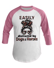 horse and dog Baseball Tee tile