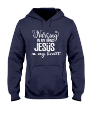 Nursing In My Veins Jesus In My Heart Hooded Sweatshirt tile