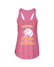 Woman who loves baseball Ladies Flowy Tank tile