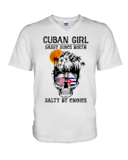 Cuban Girl V-Neck T-Shirt tile