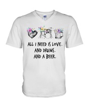 Drums and Beer V-Neck T-Shirt tile