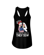 Real Heroes don't wear capes They sew Ladies Flowy Tank tile