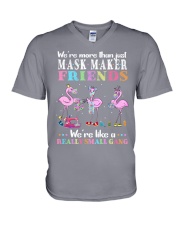 Mask Maker Friends V-Neck T-Shirt tile