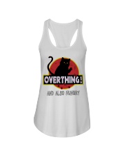 Cat overthinking Ladies Flowy Tank tile