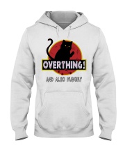 Cat overthinking Hooded Sweatshirt tile