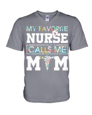 My favorite nurse calls me mom V-Neck T-Shirt tile