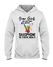 Saxophone girl Hooded Sweatshirt tile